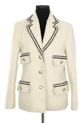 Blazer Sandro Beige en Laine, taille M - Seconde Main
