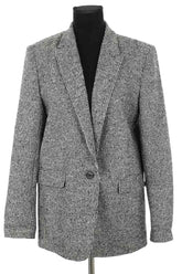 Blazer Sandro Blanc en Laine, taille M - Seconde Main