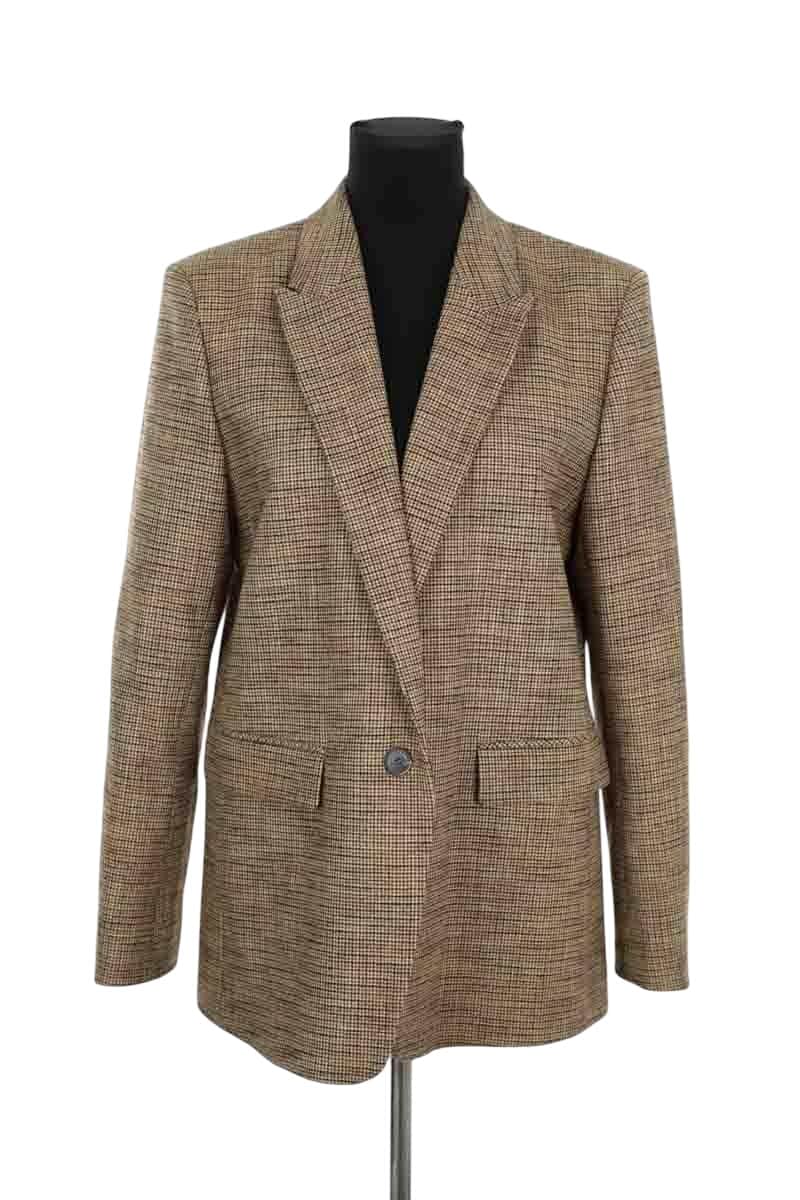 Blazer Sandro Camel en Viscose, taille M - Seconde Main
