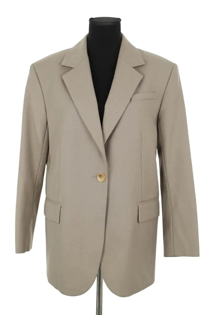 Blazer Sandro Kaki en Viscose, taille M - Seconde Main