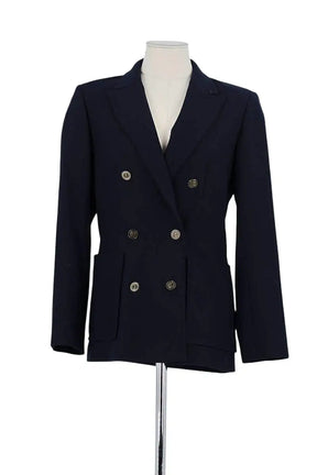 Blazer Sandro Marine en Polyester, taille S - Seconde Main
