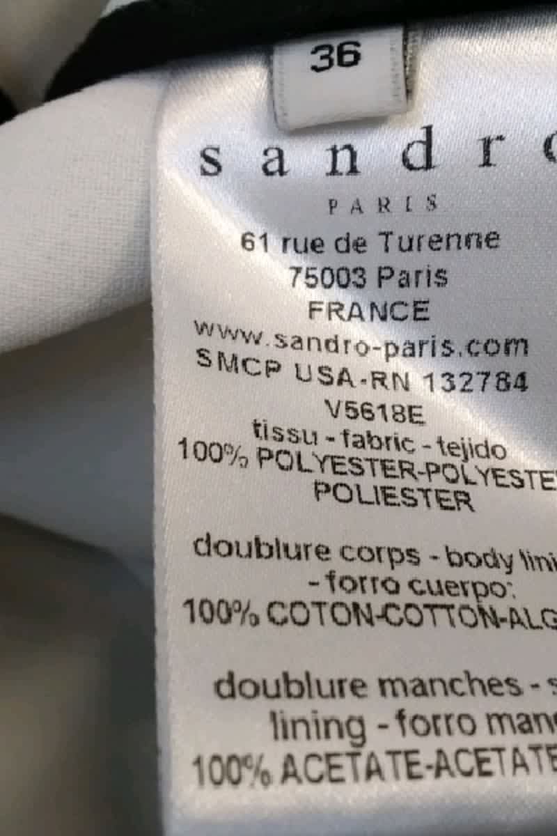 Blazer Sandro Noir en Polyester