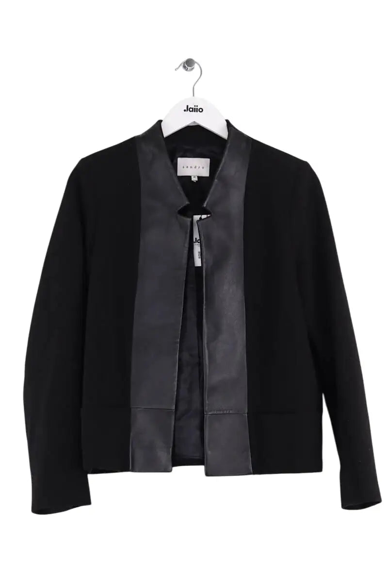 Blazer Sandro Noir en Synthétique, taille L - Seconde Main