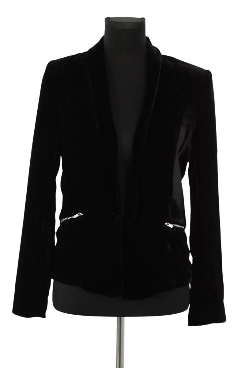 Blazer Sandro Noir en Velours, taille M - Seconde Main