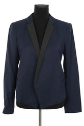 Blazer Tara Jarmon Marine en Coton, taille M - Seconde Main
