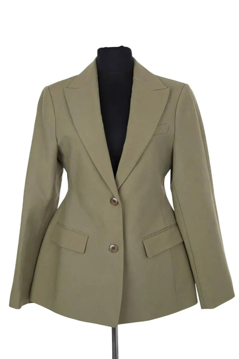 Blazer The Frankie Shop Colette hourglass blazer Vert en Coton, taille XS - Seconde Main