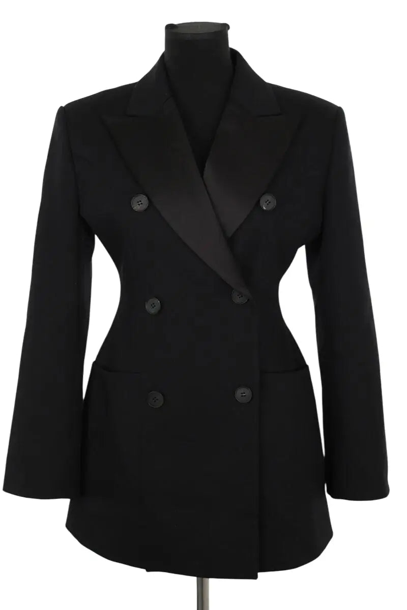 Blazer The Frankie Shop Dorotea hourglass smoking Noir en Polyester, taille S - Seconde Main