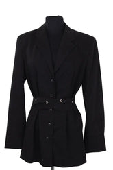 Blazer Time Noir en Laine, taille M - Seconde Main
