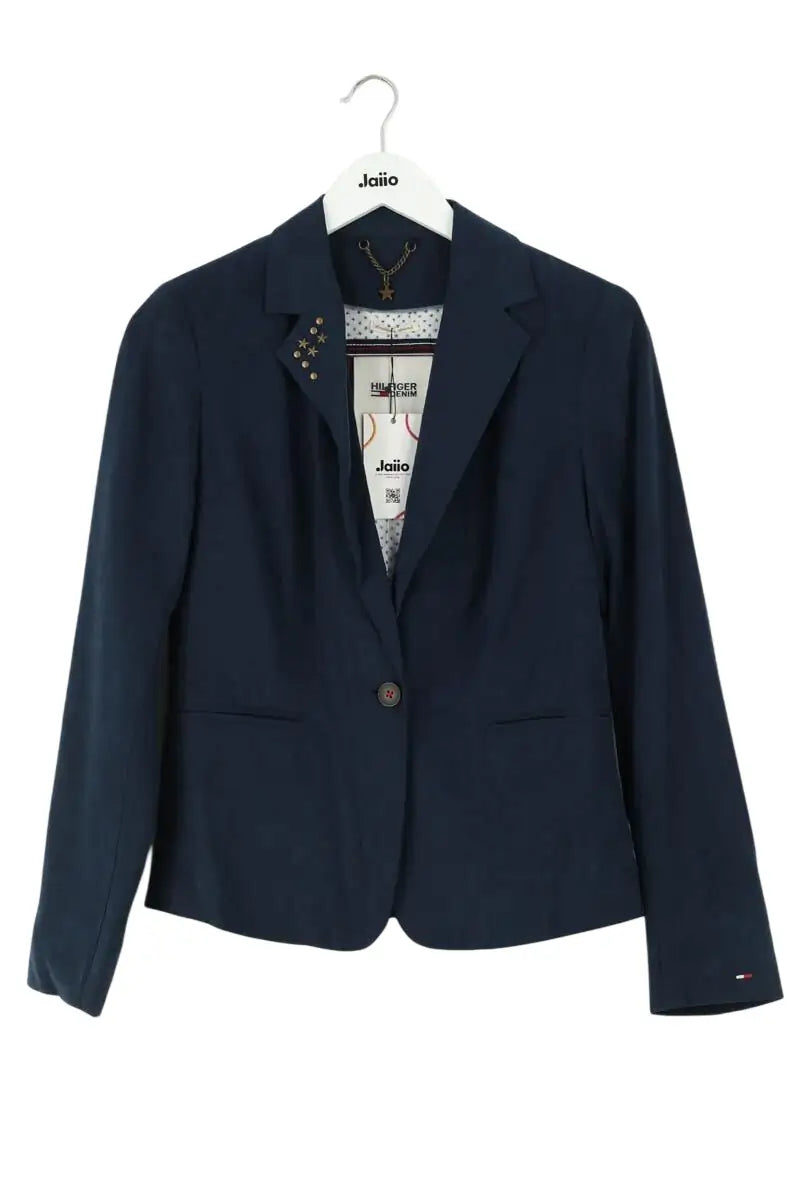 Blazer Tommy Hilfiger Marine en Coton, taille XS - Seconde Main