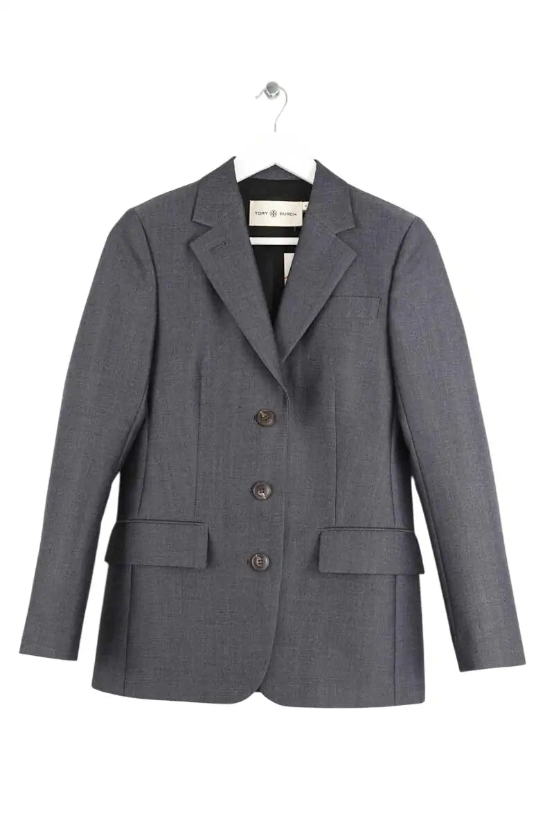 Blazer Tory Burch Gris en Laine, taille XS - Seconde Main