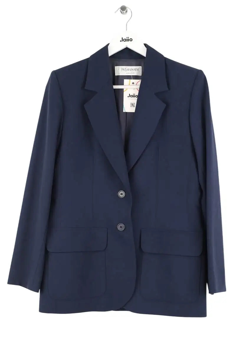 Blazer Yves Saint Laurent Bleu en Laine, taille M - Seconde Main