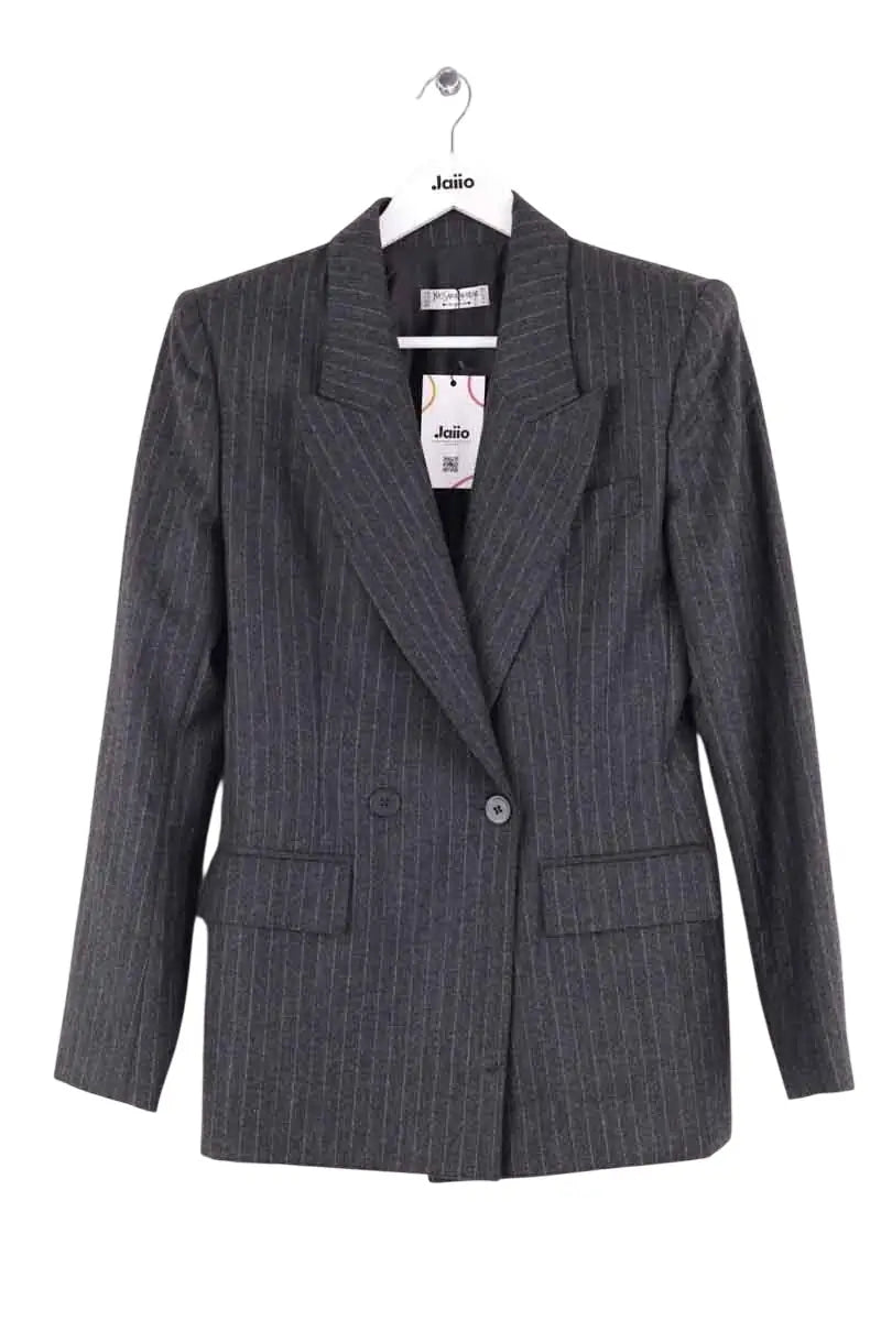 Blazer Yves Saint Laurent Gris en Laine, taille S - Seconde Main
