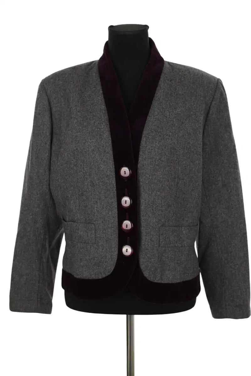 Blazer Yves Saint Laurent Gris en Laine, taille XXL - Seconde Main