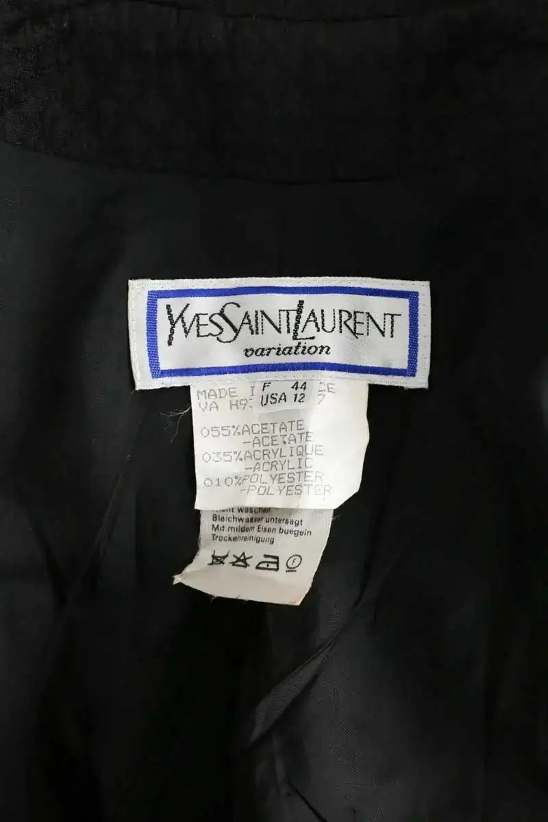 Blazer Yves Saint Laurent Noir en Coton
