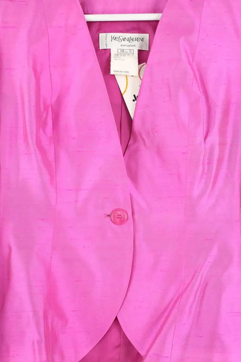 Blazer Yves Saint Laurent Rose en Soie
