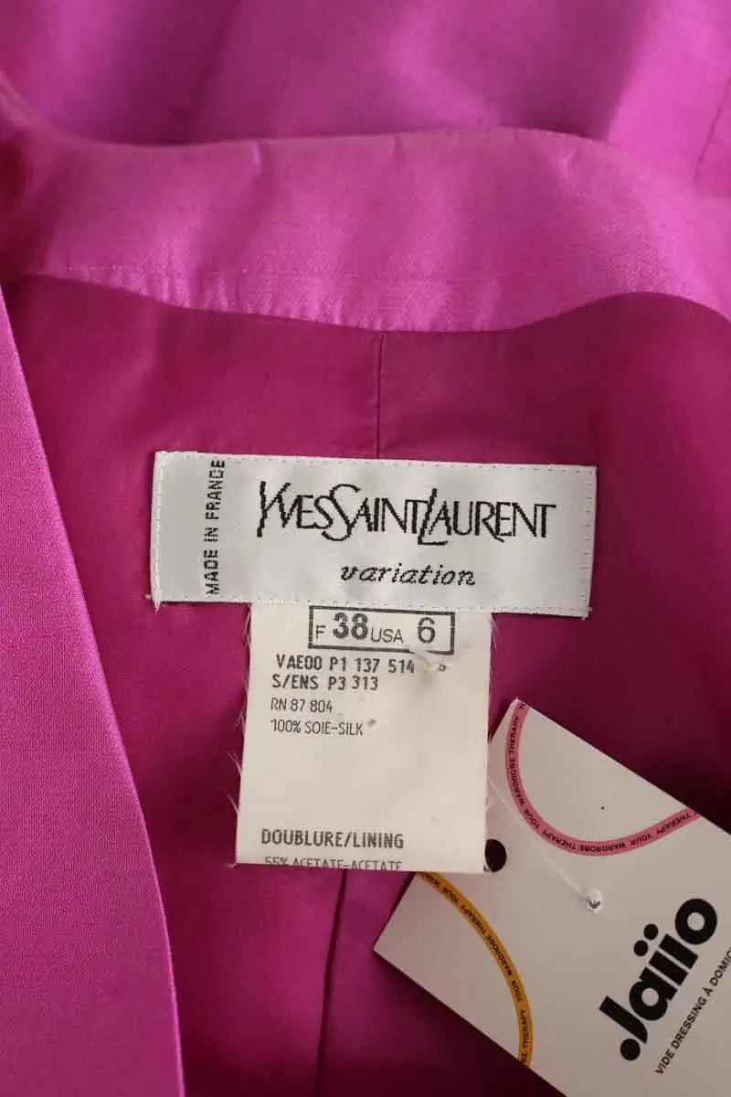 Blazer Yves Saint Laurent Rose en Soie