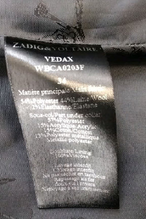 Blazer Zadig & Voltaire Noir en Polyester