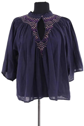 Blouse Antik Batik Bleu en Coton, taille L - Seconde Main