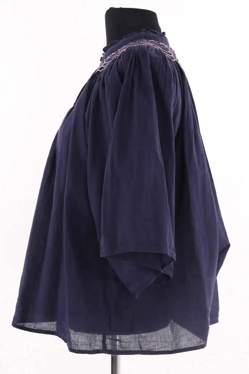 Blouse Antik Batik Bleu en Coton