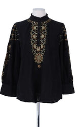 Blouse Antik Batik Noir en Coton, taille L - Seconde Main