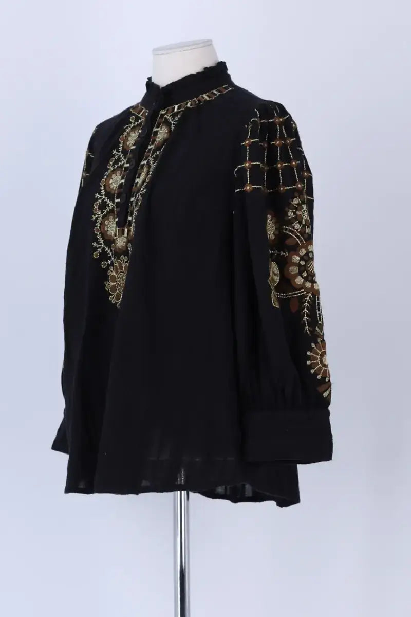 Blouse Antik Batik Noir en Coton
