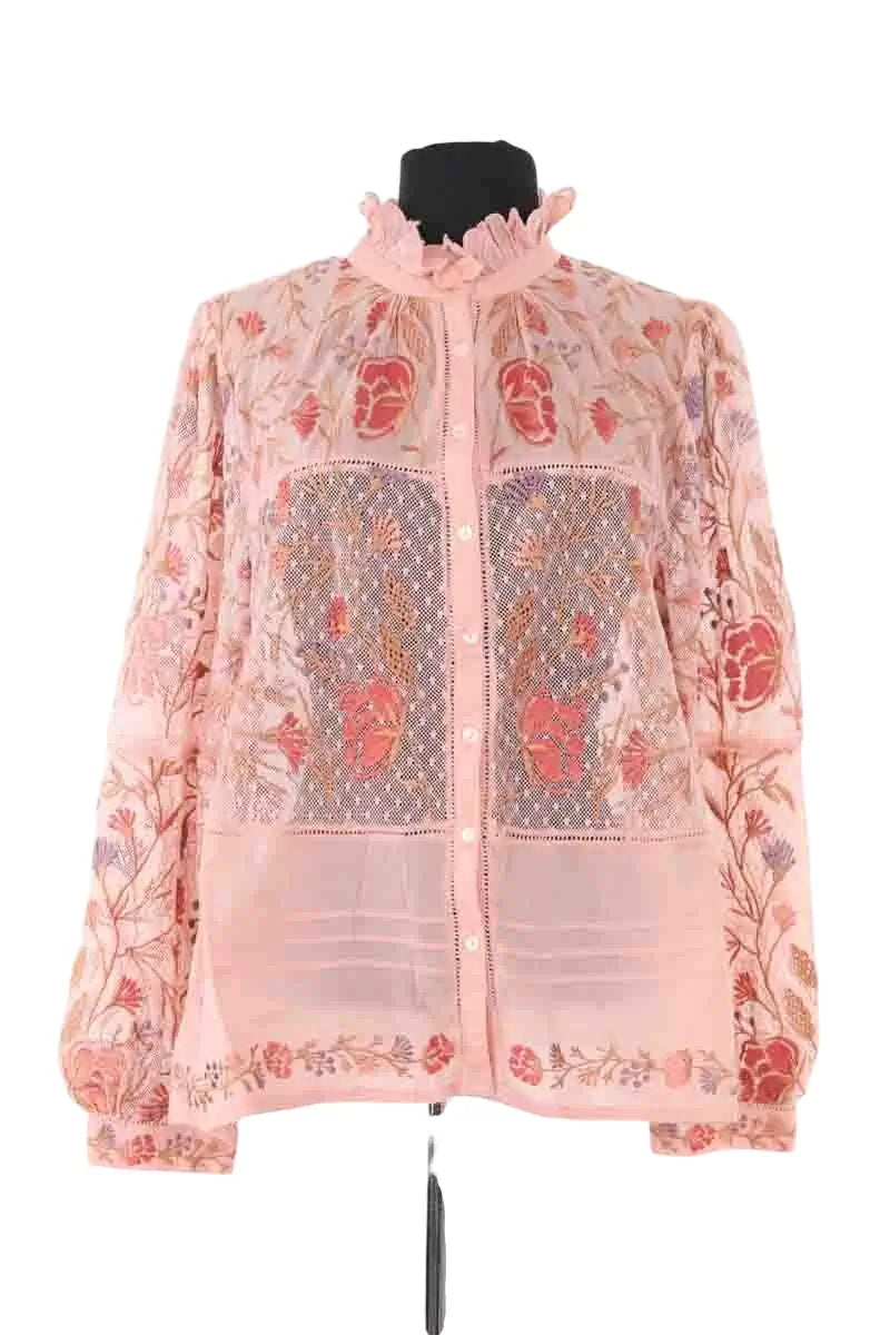 Blouse Antik Batik Rose en Coton, taille XL - Seconde Main