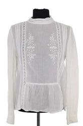 Blouse Balzac Blanc en Coton, taille XS - Seconde Main