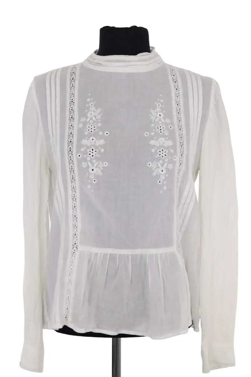 Blouse Balzac Blanc en Coton, taille XS - Seconde Main