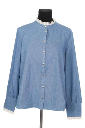 Blouse Balzac Bleu en Coton, taille XL - Seconde Main