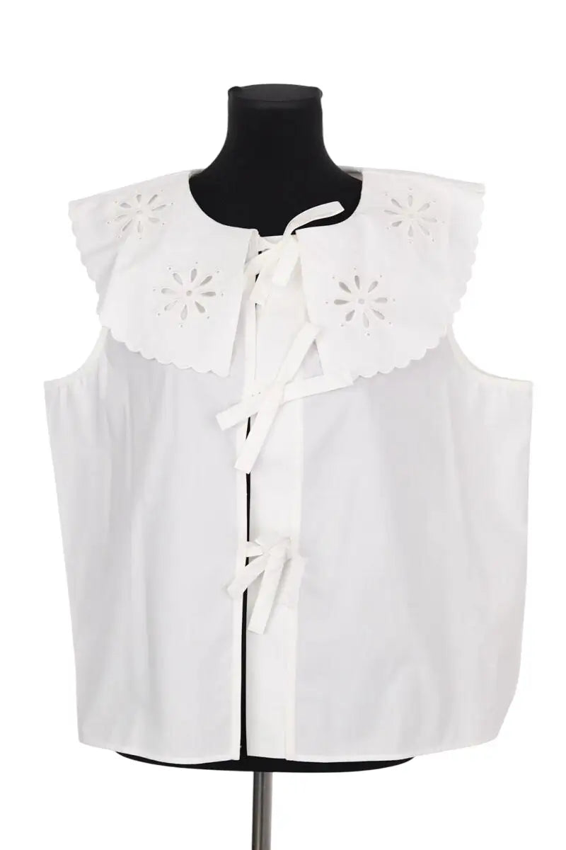 Blouse Balzac Moana Blanc en Coton, taille XXL - Seconde Main
