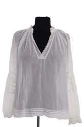 Blouse Ba&Sh Blanc en Coton, taille M - Seconde Main