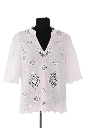 Blouse Ba&Sh Blanc en Coton, taille S - Seconde Main
