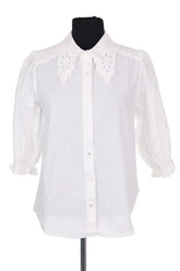 Blouse Ba&Sh Blanc en Coton, taille XS - Seconde Main