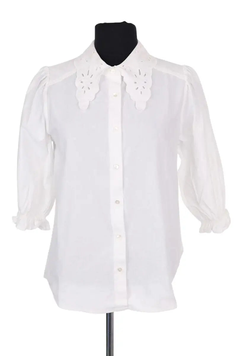 Blouse Ba&Sh Blanc en Coton, taille XS - Seconde Main
