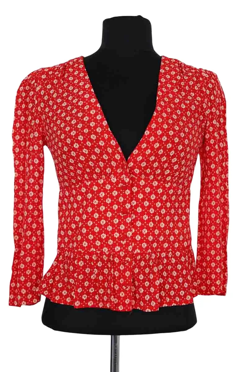 Blouse Ba&Sh Rouge en Viscose, taille XS - Seconde Main