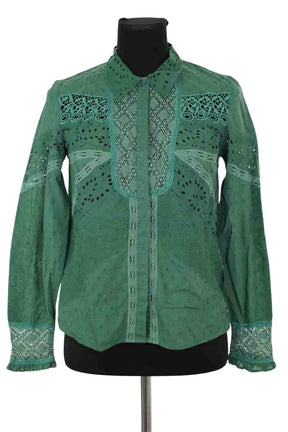 Blouse Ba&Sh Vert en Coton, taille XS - Seconde Main