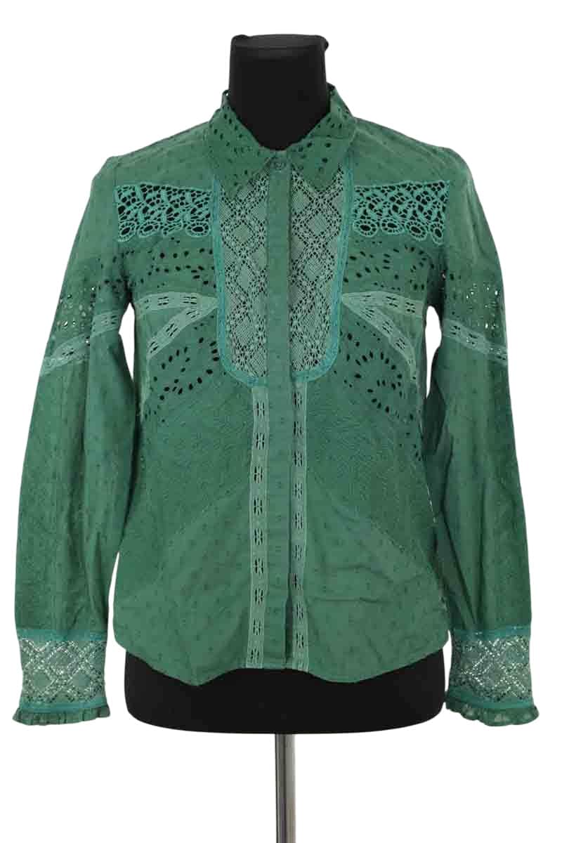 Blouse Ba&Sh Vert en Coton, taille XS - Seconde Main