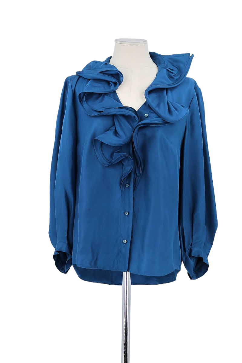 Blouse Celine Bleu en Soie, taille L - Seconde Main