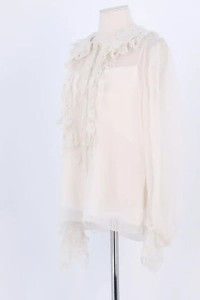Blouse Chloé Blanc en Soie