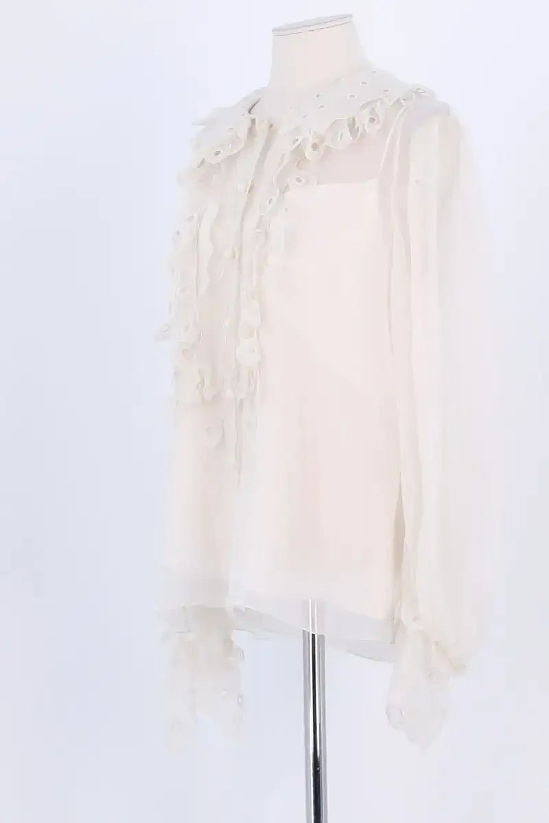 Blouse Chloé Blanc en Soie