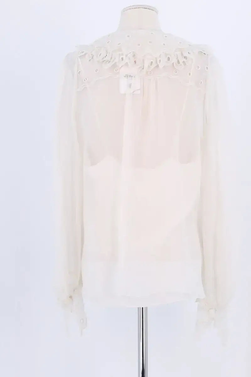 Blouse Chloé Blanc en Soie