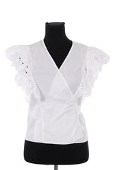 Blouse Claudie Pierlot Blanc en Coton, taille M - Seconde Main