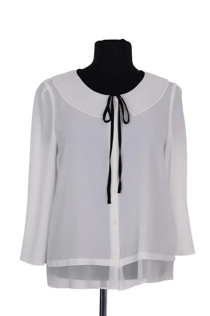 Blouse Claudie Pierlot Blanc en Synthétique, taille S - Seconde Main