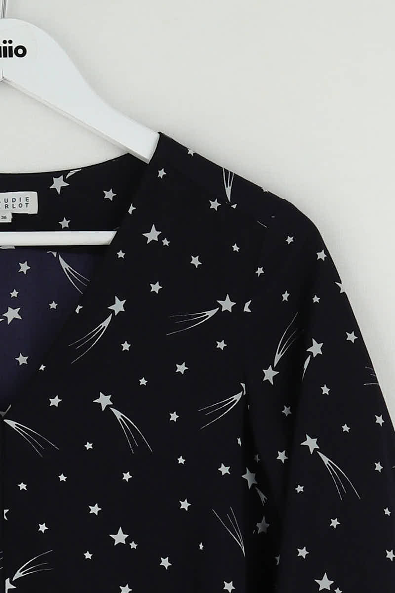Blouse Claudie Pierlot Marine en Polyester