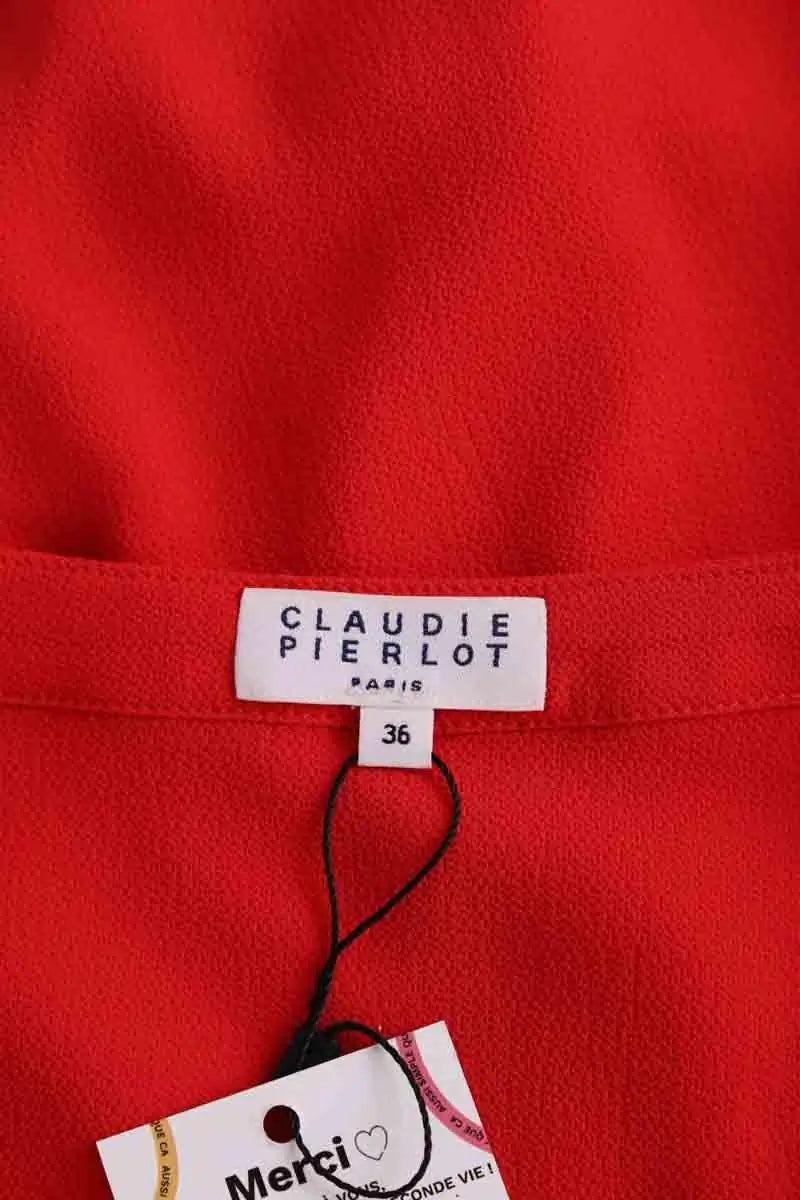 Blouse Claudie Pierlot Rouge en Synthétique