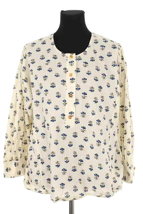 Blouse Des Petits Hauts Beige en Coton, taille L - Seconde Main