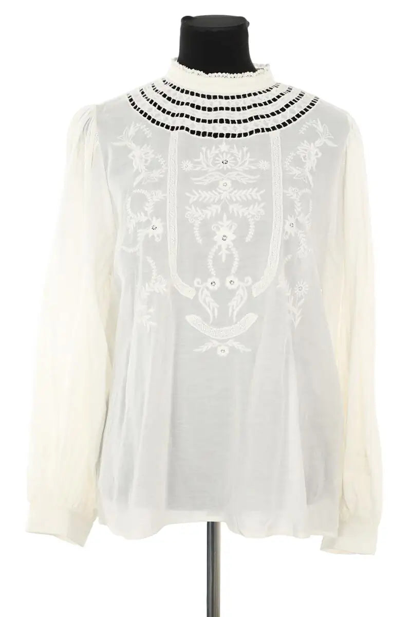 Blouse Des Petits Hauts Blanc en Coton, taille S - Seconde Main
