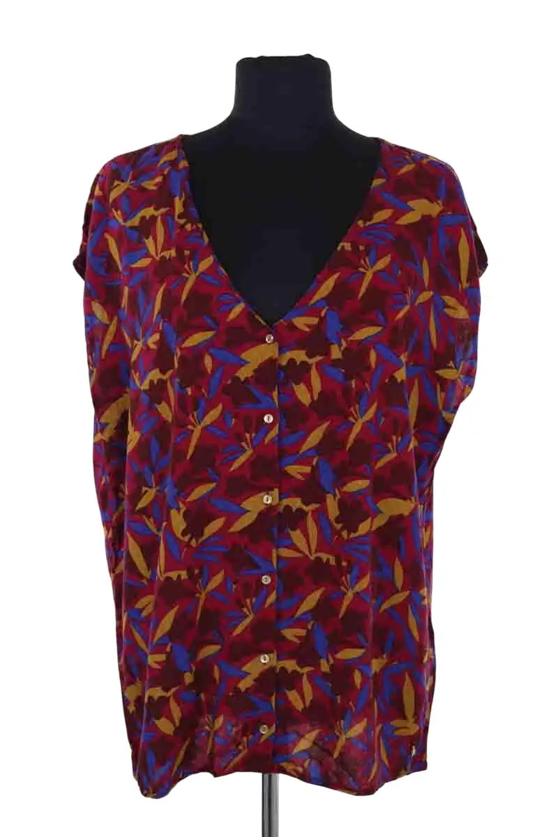 Blouse Des Petits Hauts Bordeaux en Viscose, taille L - Seconde Main