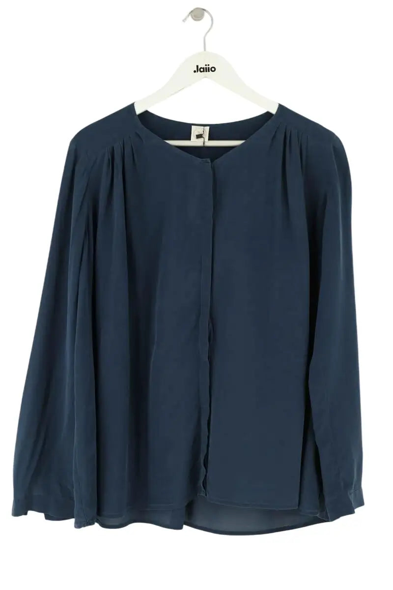 Blouse Des Petits Hauts Marine en Soie, taille M - Seconde Main