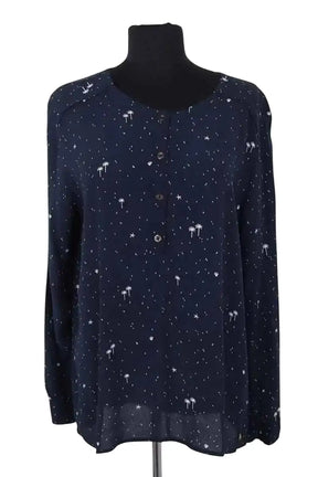Blouse Des Petits Hauts Marine en Viscose, taille M - Seconde Main